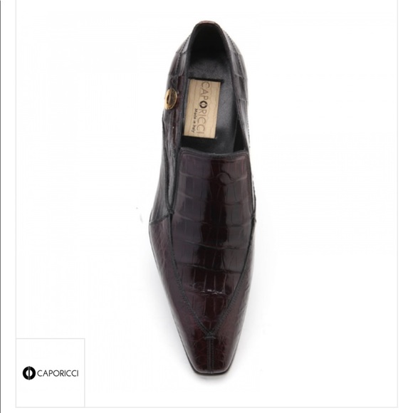 Caporicci 203 Alligator Split Toe Loafers Burgundy - Picture 4 of 4